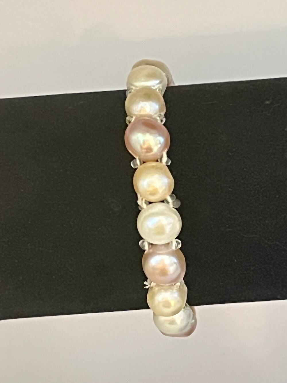 Multicolor round shape cultured freshwater pearl bracelet